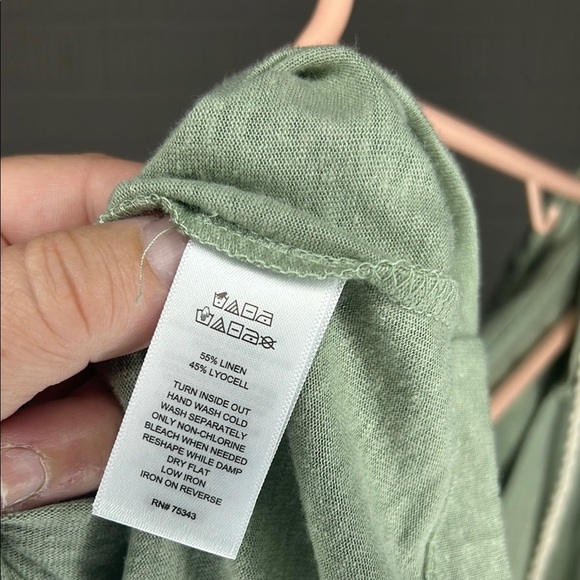 Cynthia Rowley Linen Blend Hooded Long Sleeve Top - Picture 4 of 4